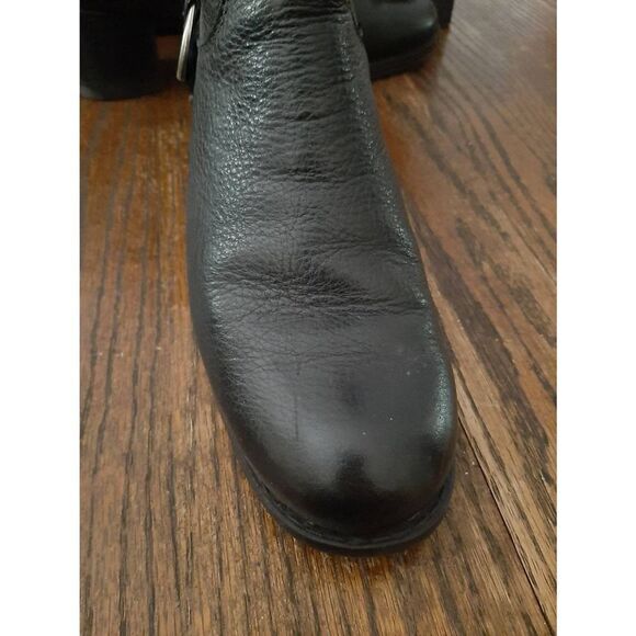 Size 6 Harley Davidson Black Leather Sadie Casual Cuff Boots Booties Chunky Heel - Picture 6 of 12